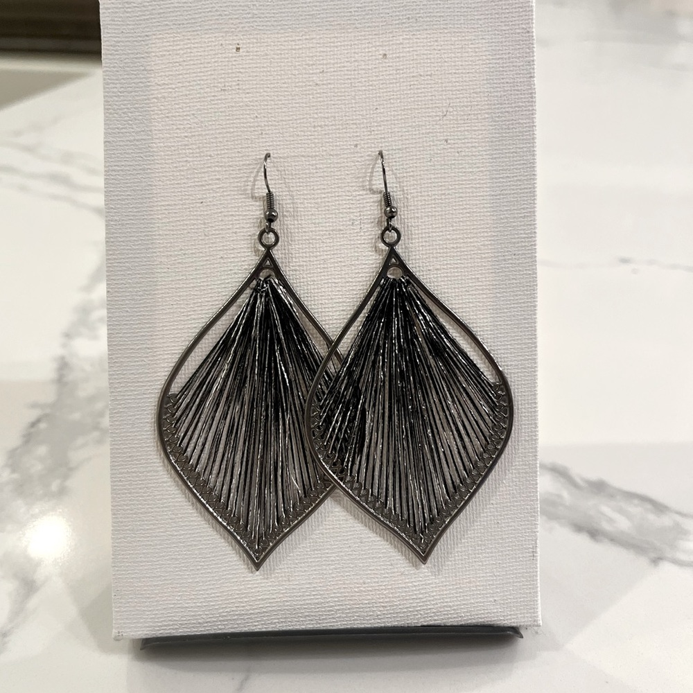 Black diamond shaped earrings